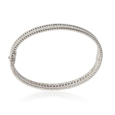 Van Cleef And Arpels Bracciale Con Diamanti Perlee In Oro Bianco 18