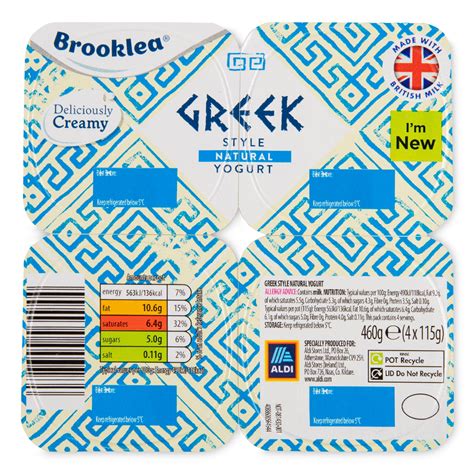 Greek Style Natural Yogurt 4x115g Brooklea Aldi Ie