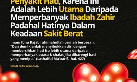 Poster Islami Seringlah Membersihkan Penyakit Hati Karena Ini Adalah