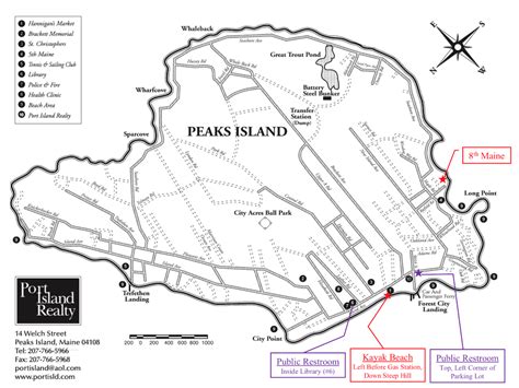 Map of Peaks Island - Maine Island Kayak Co