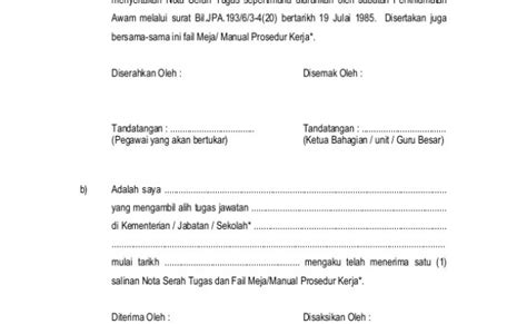 16 Contoh Surat Penyerahan Dan Akuan Terima Nota Serah Tugas Otosection