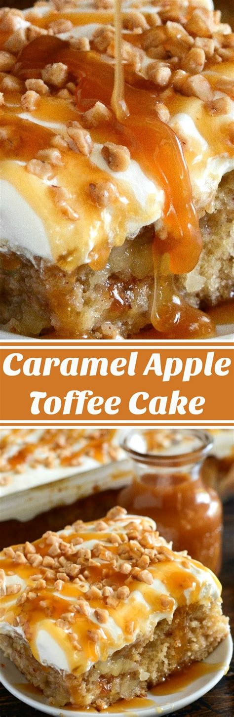 Caramel Apple Toffee Cake The Novice Chef