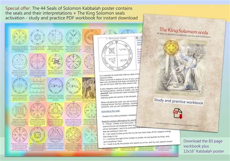 The 44 Seals Of Solomon Interpretations Kabbalah Poster The King