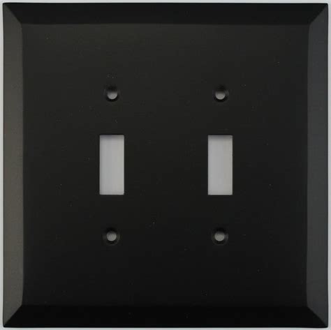 Jumbo Black Switch Plates 2 Gang Toggle Switch