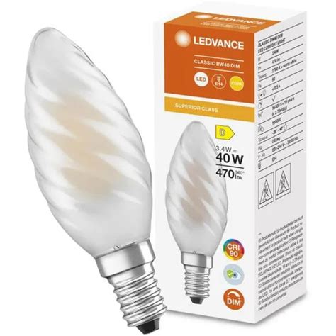 Ledvance Zatemnitvena Led žarnica E14 Bw40 3 4w 40w 470lm 2700k Topla