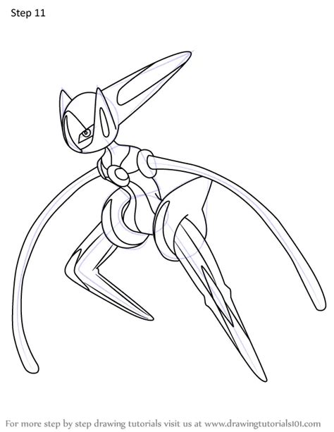 Step By Step How To Draw Deoxys Speed Forme From Pokemon