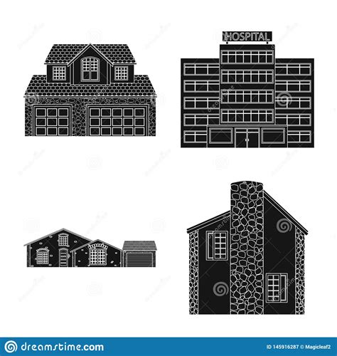 Illustration De Vecteur Du B Timent Et Du Symbole Avant Collection De