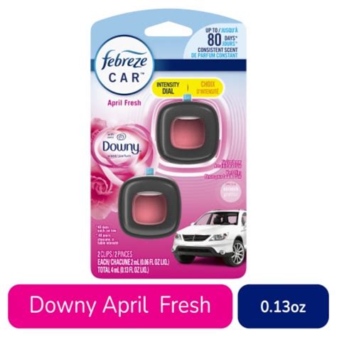 Febreze Car Vent Clip Downy April Fresh Scent Air Freshener Ct