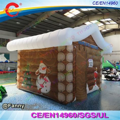 4x4m Inflatable Christmas Santas Grotto House For Gingerbread Display