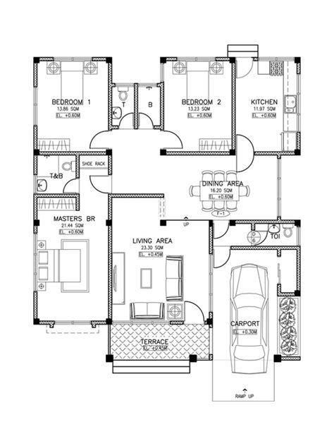 Topmost Double Garage Modern 3 Bedroom House Plans With Garage Happy ...