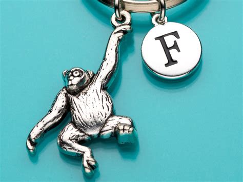 Monkey Keychain Monkey Charm Key Ring Chimpanzee Keychain