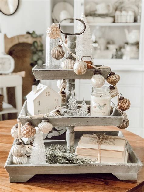 Styling A Farmhouse Tiered Tray For A Cottage Style Home Decor Accent