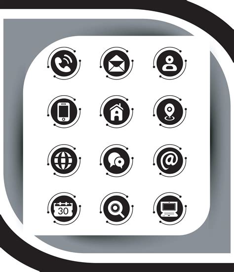 Contact Related Icon Set Essential Flat Stroke Circular Web Icon Set