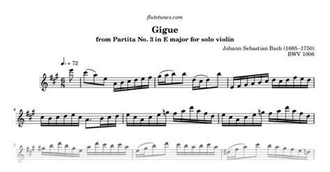 Gigue From Partita No 3 In E Major For Solo Violin J S Bach Free