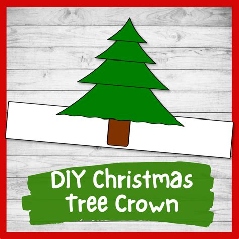 Simple Paper Christmas Tree Crown Headband Craft Templates Nurtured