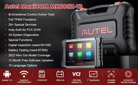 Autel Scanner MaxiCOM MK808Z TS Android 11 Based Bi Directional