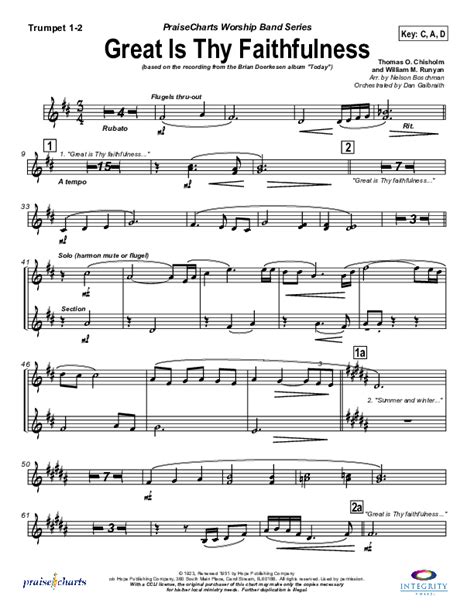 Great Is Thy Faithfulness Trumpet Sheet Music Pdf Brian Doerksen