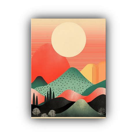 Cuadro Paisaje Minimalista En Lienzo Para Decoración Decocuadros