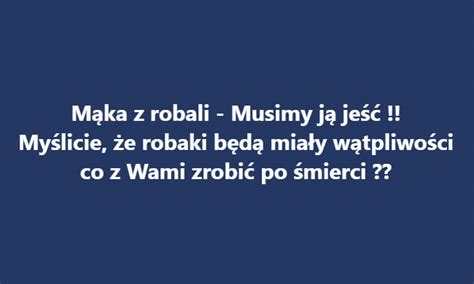 Daniel SZYSZ on Twitter Mąka z robali Musimy ją jeść Myślicie