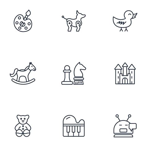 Baby Toy Icons Set Baby Toy Pack Symbol Vector Elements For