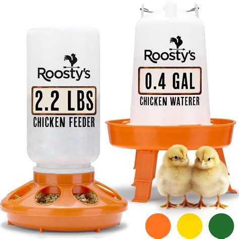 Buy Roosty S Chick Feeder And Waterer Kit 1l Chick Feeder And 1 5l Chick Waterer Chicken