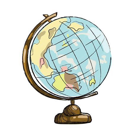 Ilustración De Vector De Dibujo De Color De Modelo De Globo Terráqueo