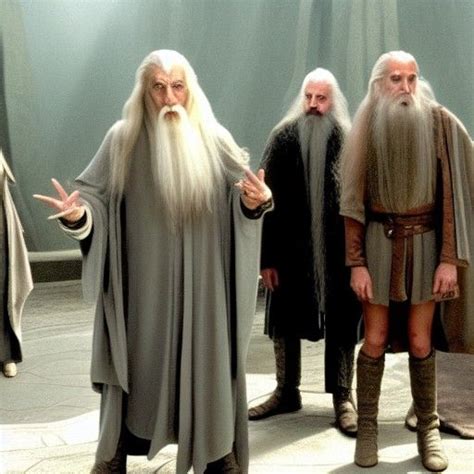 Gandalf Saruman Radagast Allatar And Pallando And Jennifer Aniston