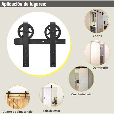 Herraje Puerta Corredera Cm Kit De Rieles Deslizantes Para Puerta