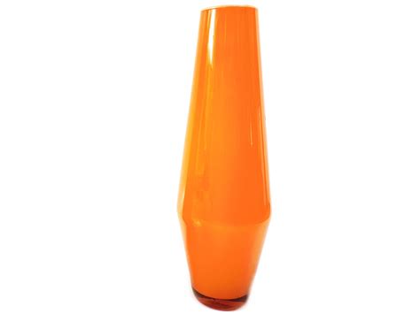 Orange Cased Glass Bud Vase 95 Vintage Scandinavian Etsy Bud Vases Glass Glass Vase