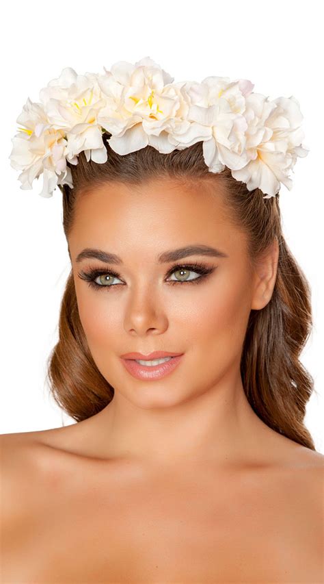 White Floral Headband White Flower Headband