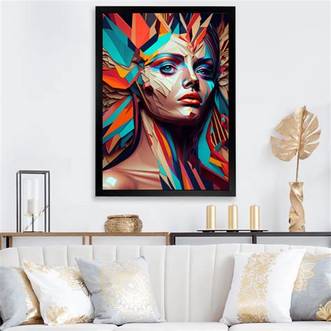 Mercer Cubic Woman Portrait Ii Framed On Canvas Print Wayfair Canada