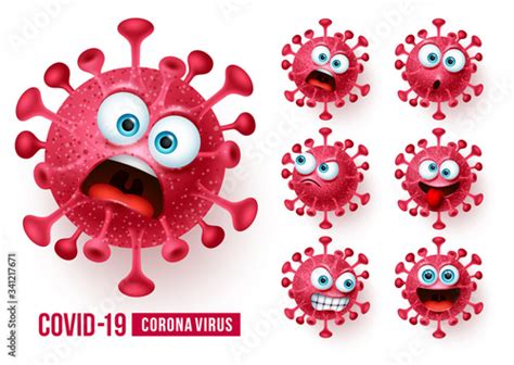 Covid19 Corona Virus Emojis Vector Set Covid 19 Coronavirus Emojis And