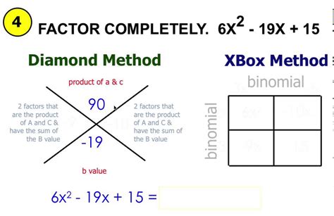 Solving Quadratic Equations By Factoring Diamond Method - Tessshebaylo