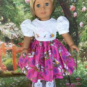 Inch Doll Easter Dress Fits American Girl Dolls Pink Easter Fabric