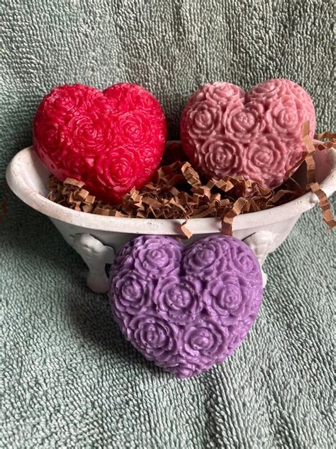 Valentine Soap Set Heart Soap With Roses Hearts Mothers Day Bridal