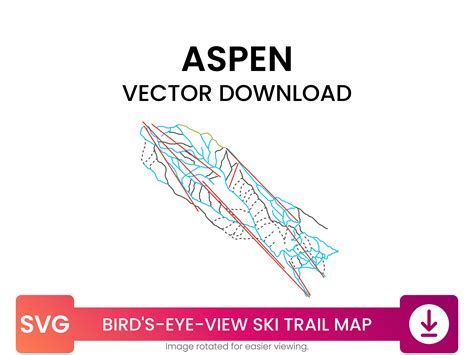 Ski Trail Map of Aspen Mountain, Colorado, United States Ski Map Multi-layer SVG File Vector ...