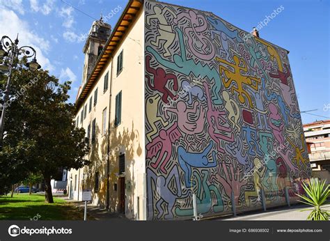 Pisa Italy September 2023 Mural Famous Artist Keith Haring Pisa Stock