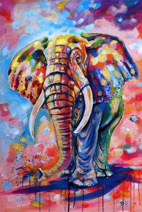 Colorful Elephant Head Painting At Explore