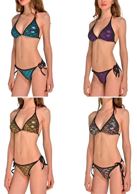 2018 New Arrival 9 Colours Women Sexy Bikini Set Fishing Scale Pattern