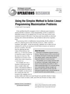 Operations Research Using The Simplex Method To Solve Operations