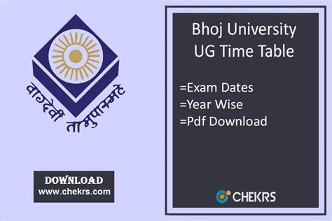 MP Bhoj Time Table 2024 MP Open University BA BSc BCom 1st 2nd 3rd Year