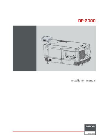 Barco DP-2000 Projector Installation manual | Manualzz