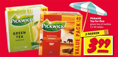 Pickwick Tea For One Green Tea Of Rooibos X Zakjes Aanbieding Bij