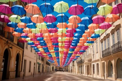 Premium AI Image | Exploring the Enchanting Umbrella Sky Project in ...