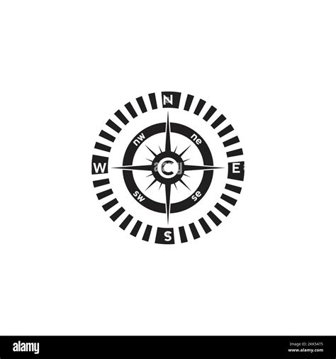 Compass Logo Design Pointer North South East West Compass Symbol