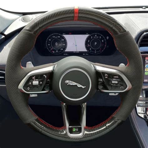 Custom Diy Car Steering Wheel Braid Cover Fit For Jaguar Xf Xjl Xe