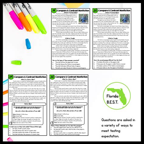 Compare And Contrast Nonfiction Task Cards 2nd Grade Magicore