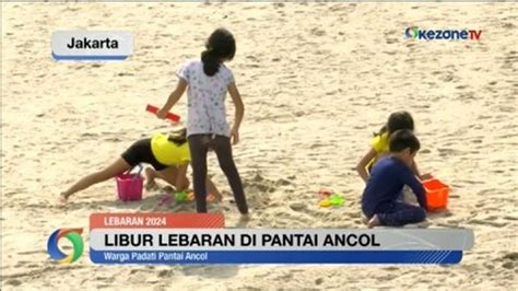 Lebaran Hari Kedua Warga Padati Pantai Ancol Jakarta Utara Video