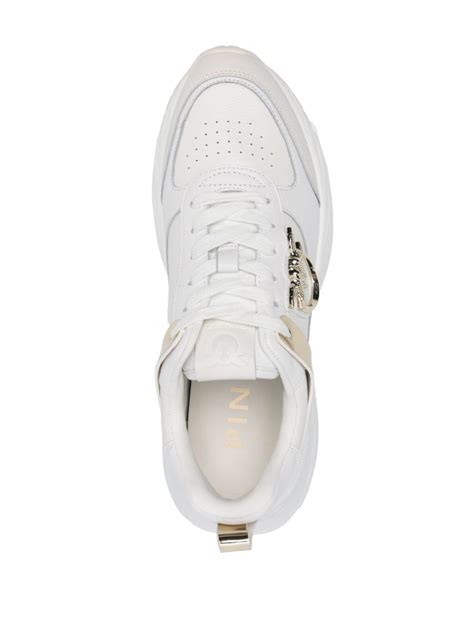 Pinko Ariel Love Birds Embellished Sneakers White Farfetch