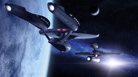 [Wallpaper] USS Enterprise and USS Kelvin from Star Trek : r ...